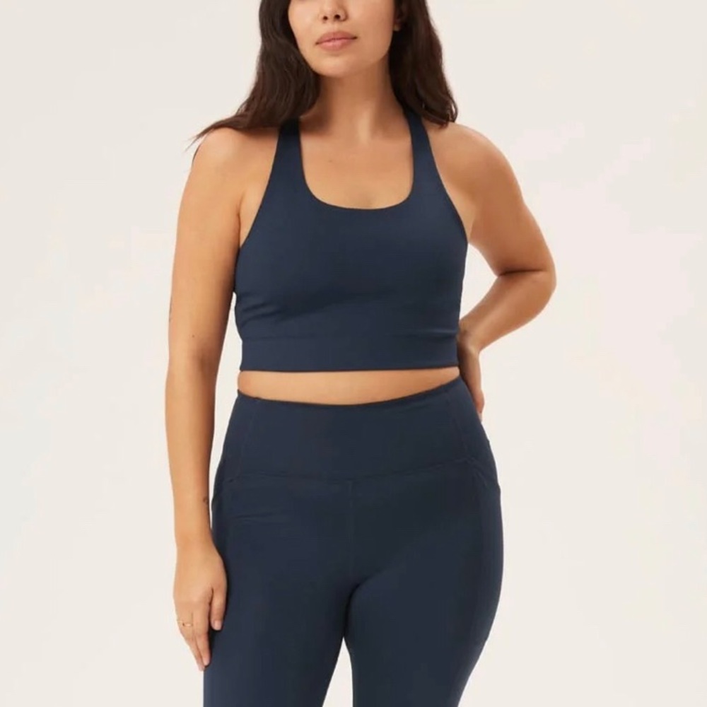 Girlfriend Collective midnight Paloma racerback bra